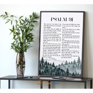 Psalm 91 Nlt New Living Translation Bible Verse Wall Art Scripture Prints