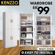 Ready Stock !!!KENZZO :4 Door &amp; 2 Door Wooden Wardrobe / Almari Baju / Bedroom Concept / Multi Compartment Wardrobe