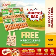 QL Eggs Day 1 Omega 3 & DHA - Medium 50pcs Fresh Egg Farm Fresh Egg Telur Segar