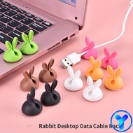 YAP 1PC Cartoon Bunny Ear Desktop USB Charger Winder Holder Cord Protection Organizer Data Cable Fixing Clip