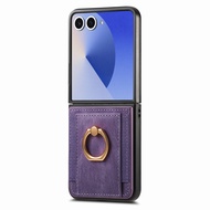 Elastic Card Holder Z Flip 7 Slim Wallet Case Back Cover Ring Grip Kickstand Samsung Galaxy Z Flip7 