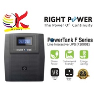 RIGHT POWER 1000VA UPS (POWERTANK F1000E) AVR AVS AUTOMATIC VOLTAGE STABILIZER REGULATOR WITH 3 BRIT