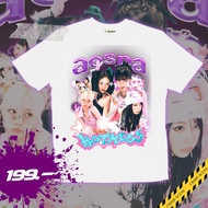 AESPA T-shirt [พร้อมส่ง] เสื้อยืดคอกลม เสื้อยืดแฟชั่น แขนสั้น เสื้อยืด cotton 100% Aespa - kpop shir