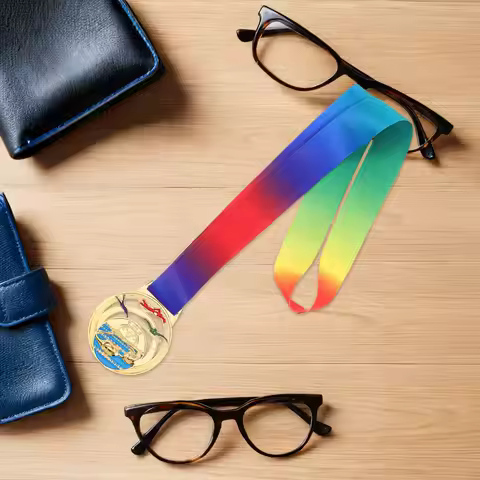 Metal Swimming Medal Creative Award Medal Neck Ribbon Sports Competition Champion Trophy Recognition