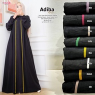 gamis adiba dress abaya hitam jumbo linen ori alila