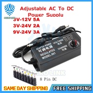 Adjustable AC To DC Power Supply 3V 5V 6V 9V 12V 15V 18V 24V 3A 5A 72W 60W Power Supply Adapter Universal 220V To 12 V Adapter