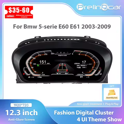 12.3 ''Digitale Dashboard For BMW 5 Series E60 E61 E63 E64 2003 4 5 6 7 8 9 years Ccc Cic Snelheidsm