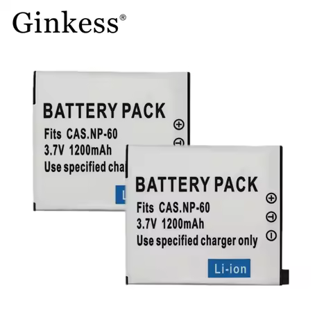 2x1200mah For Casio NP-60 NP60 CNP-60 CNP60 CAS NP60 Camera Battery For CASIO EX-Z80 S10 Z9 S12 Z20 