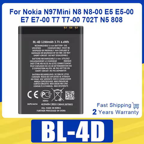 High Quality Flat Battery BL-4D For For Nokia N97mini N8 N8-00 E5 E5-00 E7 E7-00 T7 T7-00 702T N5 80