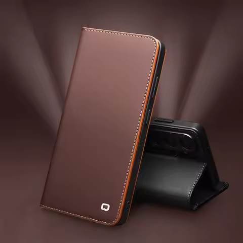 Genuine Leather Phone Case for Samsung S26+ Plus 5G Business Style Fashion Luxury with Card Slots Co