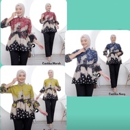 Blouse wanita blouse batik cantika kemeja batik lengan panjang 