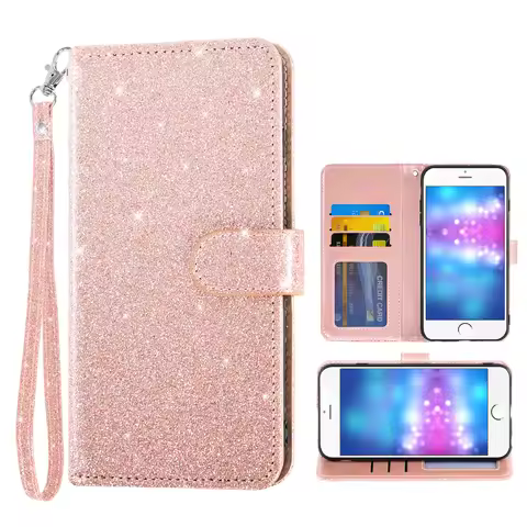 Shockproof Sequin Glitter Flip Cover Leather Wallet Phone Case For UMIDIGI Bison X10 GT S5 A7 A9 A7S