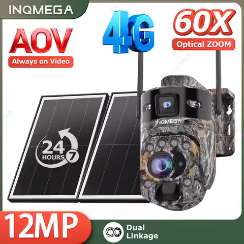 12MP 60X Optical Zoom 4G/ WiFi Solar Camera Outdoor Camouflage PTZ Cameras Surveillance CCTV Solar H