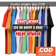 Plain T-Shirt Package for Men and Women IDR 100,000, Get 8 Pcs