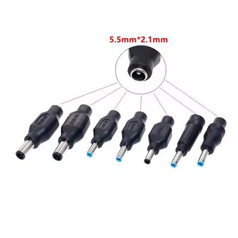 4.5 x 3.0 mm 7.4 x 5.0 mm DC Male to 5.5 x 2.1mm DC Female Power Plug Adapter Connector with chip fo