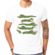 High Quality Custom T-Shirt Summer T Shirt Men Tops Tees 100% Cotton Cute Crocodile Print Tshirt Funny T-Shirt Man Clothes Large Size XS-4XL-5XL-6XL