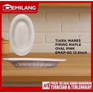 TIARA WARES OVAL MAPLE PLATE PINK MAPLE EMAP-8P 12.5inch