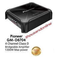 PIONEER GM-D8704 CLASS FD 4-CHANNEL AMPLIFIER BASS BOOST REMOTE 100W X 4 AT 4 OHM