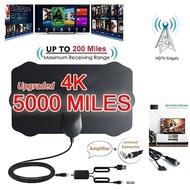 4K Ultra HD Signal Amplifier Digital TV Antenna HDTV 5000 Miles With Amplifier VHF/UHF Quick Response Indoor Outdoor Aerial Set TV Receivers