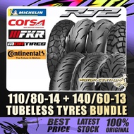 TAYAR CONTINENTAL,MICHELIN,MCR TUBELESS TYRE URBAN GRIP 110/80-14+140/60-13 FOR WMOTO RT2