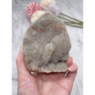 Sugary White Amethyst Geode with Pink