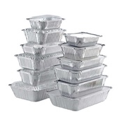RE255 (10 x 7.5 x 2) Aluminum foil tray with lid - 1750ml - (10pcs)