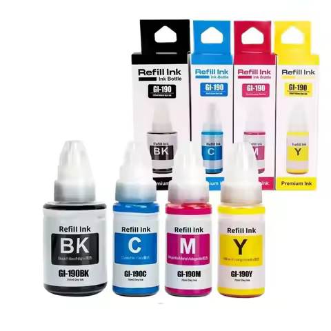 GI190 GI-190 Refill Ink Premium Compatible Color Bulk Water Based Bottle GI 190 For Canon Pixma G110