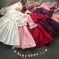 BST 1yr - 5yr  Baby Girl Dresses Gown Lace Layer Princess Dress Baju Budak Perempuan Gaun Budak free