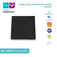 Novalprasaja865 BARDI Smart Wall Switch EU2 Gang BLACK WiFi Touch Switch