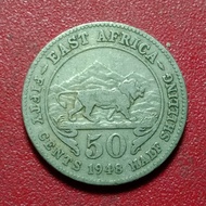 Koin Afrika Timur 50 Cents - George VI 1948-1952