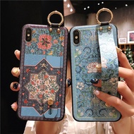 Wrist Strap Hand Band Case Holder Soft Silicone Case Samsung Galaxy Note 8/Note 9 Case Flower embroidery Pattern Cover