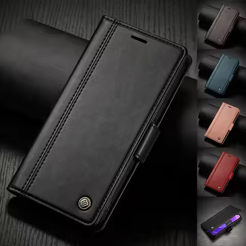Leather Wallet Case for iPhone 13 12 Mini 11 14 15 16 Pro Max Flip Cover SE 2020 XR XS Max 8 7 Plus