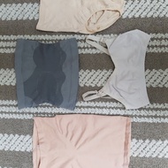全新產後機能/竹炭 連身內衣褲*3件+二手哺乳前開式內衣1件，全部便宜合售$300