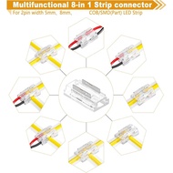 2Pin 5/8mm COB LED Strip Universal Connectors Kit, Incl. 16Pcs X Type 8-in-1 （Straight, Corner, Wire