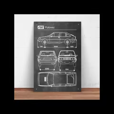 Vintage FSO Polonez Car Metal Tin Sign Retro Pin Up Wall Decor cmxcm Perfect for Home Garage Bar or 