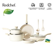 【New arrival】Redchef Ceramic 12 Pcs Cookware Set Non Stick PTFE Free Suitable All Stove Including In