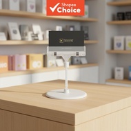 Pop-Up Sign Holder - Clear Base Photo Clip - Rotating Plastic Stand - Price Tag Clamp for Promotions