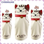 [chiwanji4x] Golf Fortune Cat Driver Fairway Wood Hybrid PU Leather Golf Clubs Head