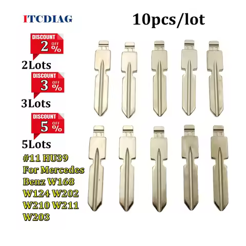 10pcs 11 #11 HU39 Car Replacement Flip Key KD Blade Blank For Mercedes Benz W168 W124 W202 W210 W211