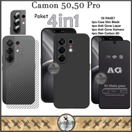 4-in-1 Tempered Glass Case AG Matte Camon 50 Softcase Liquid Black