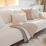 LuckinHome Sofa Cover 1/2/3/4/ Seater &amp; L Shape Sofa Cover Cotton Woven Four Seasons Combination Anti-slip Sofa Cover Soft