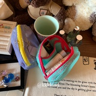 Ins Blogger Same StyleColor Dopamine Mesh Storage Bag~Mini Portable Cosmetic Bag Wash Bag Drain Bag