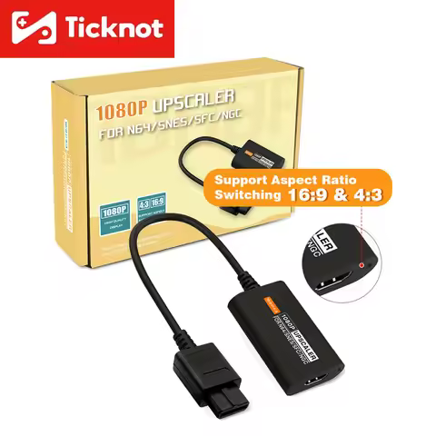 TicKnot 1080P Upscaler Adapter For NGC/N64/SNES/SFC Consoles HDTV Converter Adapter 4:3/16:9 Aspect 
