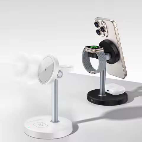15W Fast Wireless Charger Stand 3-in-1 Magnetic Wireless Charger For iPhone 12-16 Series iWatch And 