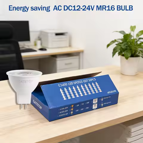 50PCS MR16 LED Spot Light Bulb AC DC 12V 24V Energy Saving 3W 5W 6W 7W 8W 6000K Cool Lighting Can Re