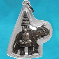 REAL ANTIQUE PHRA LP DERM ON ELEPHANT POWERFULLY PROTECTIVE AGAINST DANGERS AND BAD POWERS RARE OLD 