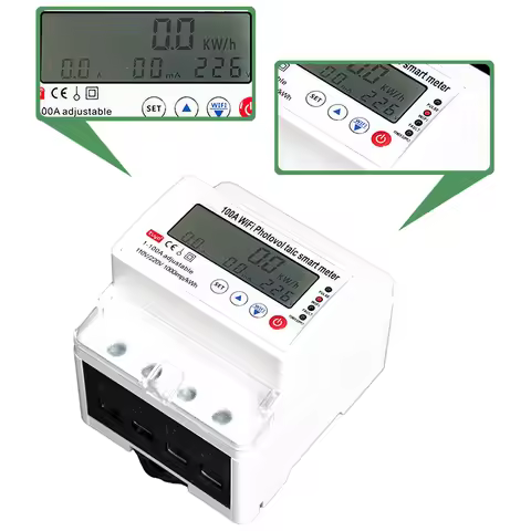 WiFi Intelligent Photovoltaic Meter Circuit Breaker Timer Voltmeter Ammeter Solar Bidirectional Mete