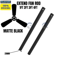 21MM Ceiling Fan Extension Downrod | Fan Rod | Black Fan Rod|  12 Inch | 24Inch | 36Inch | 48Inch | 