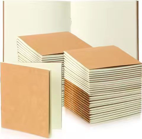 50 Pack Mini Kraft Notebooks, 4x4 Inch Dot Grid Journals for Party Favors & Memo Writing, Blank Page