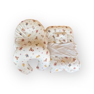 เซ็ทเตรียมคลอดลายมินิมอลมัสลินย่นครบเซ็ต ที่นอน+หมอนกันกรดไหลย้อน+หมอนรองให้นม โปรแถมหมอนข้างเข้าเซ็